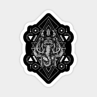 Black, white, grey Elephant King Magnet