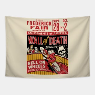 Wall Of Death - Hell On Wheels Tapestry