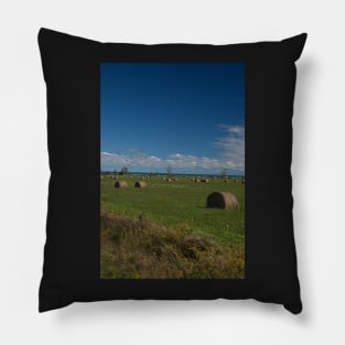 Lake And Hay Bales Pillow