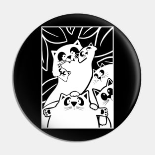 Abstract Cats for Dark T-Shirt Lovers Pin