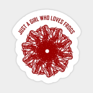 Just a Girl who Loves Frogs (red) Magnet