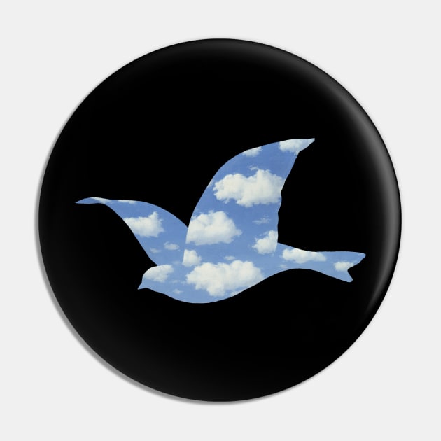 MAGRITTE FLYING BIRD Pin by DEMON LIMBS