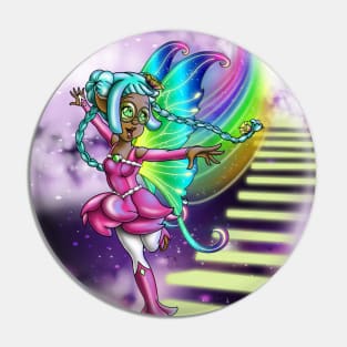 African American Fairy and Rainbow Pin