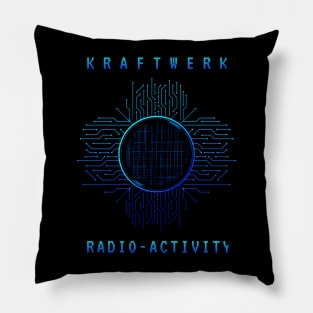 Graphic machine Kraftwerk blue Pillow