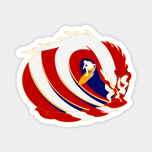 Team Red, White & Blue Surfer - Patriotic Surf Graphic Print Magnet