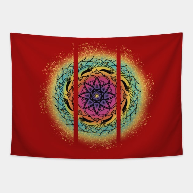 colorful Mandala design Tapestry by Berthox