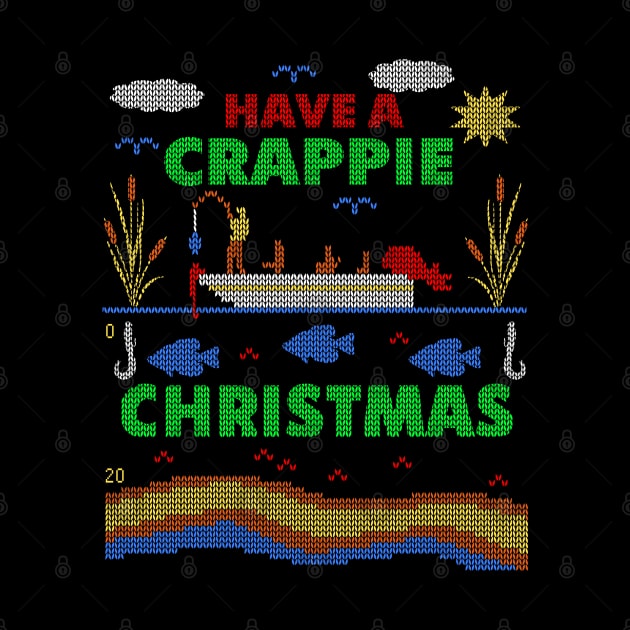 Funny Crappie Fishing Ugly Christmas Sweater Party Shirt by TeeCreations