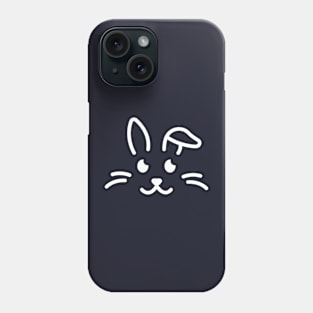 Eep! - Cute Bunny Face Line Art - White Phone Case