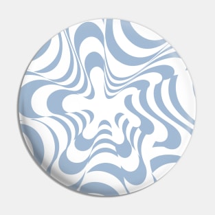 Abstract Groovy Retro Liquid Swirl Light Blue Pattern Pin