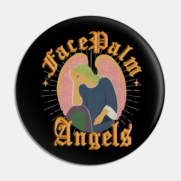 Facepalm Angels Orange Pin by hellotomag