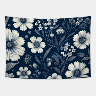 White Flowers Tapestry