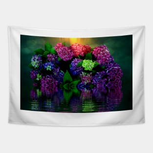 Hydrangeas On Water Tapestry