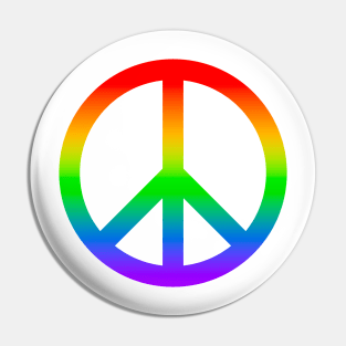 Rainbow colored Peace Symbol Pin