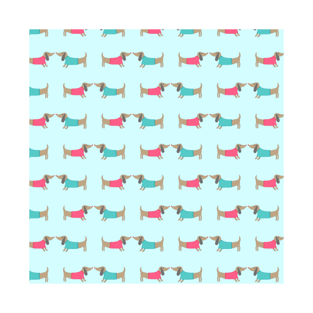 Cute dog lovers in mint background by bigmoments