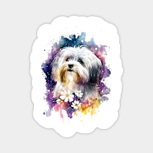 Rainbow Havanese Dog Watercolor Art Magnet