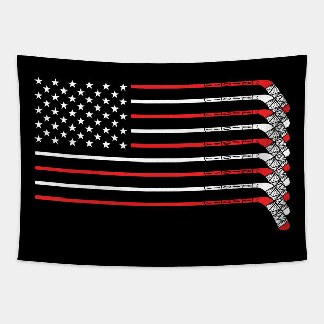 Hockey USA Flag Tapestry by hibahouari1@outlook.com