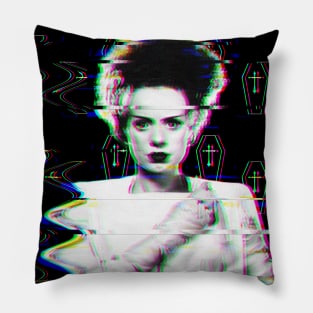 Glitched Bride of Frankenstein Pillow