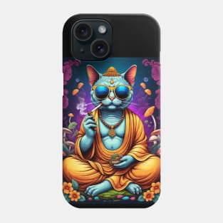 Psychedelic Techno Cat - Catsondrugs.com - cat, kitten, kitty, cats, cute, animal, pet, funny, black cat, pets, meme, pack, animals, kittens, feline Phone Case