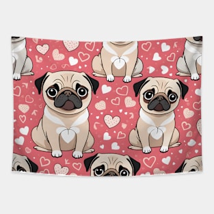 Love Pugs Tapestry