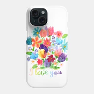 Floral I love you Phone Case