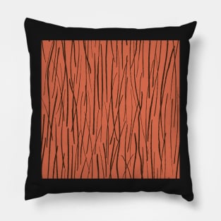 Pine Needles in the forest, milk chocolate brown and orange Pillow