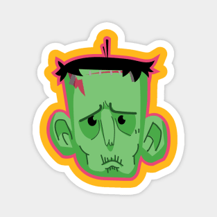 Sad Frankie (Pink Outline) Magnet