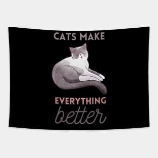 Cats make everything Better - Blue Point Cat Tapestry