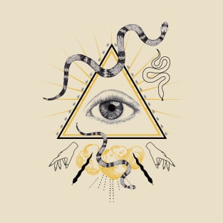 All seeing eye with snakes T-Shirt