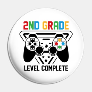 2nd Grade Level Complete Gamer Boys Graduation Gifts Pin