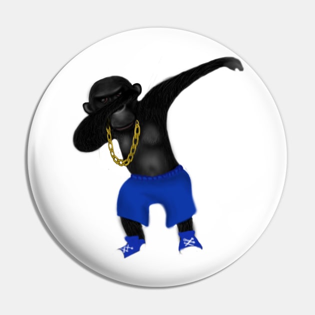 Dancing Dab Cool Chimp Monkey Pin by Merchweaver