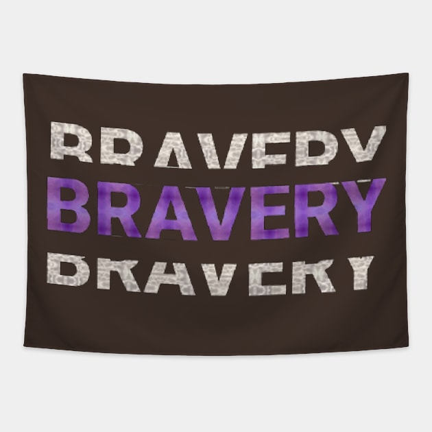 BRAVERY text Design. Tapestry by Dilhani