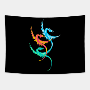 Three Dragons graphic Tapestry