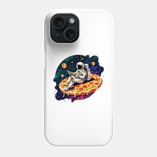 Astronaut in space eating pizza Phone Case