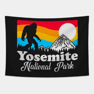 Yosemite National Park Bigfoot, Funny Sasquatch Yeti Yowi Cryptid Science Fiction Tapestry