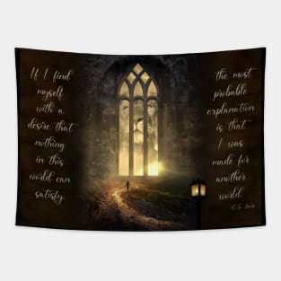 Made For Another World CS Lewis Quote Tapestry