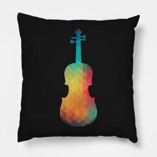 Rainbow violin silhouette Pillow