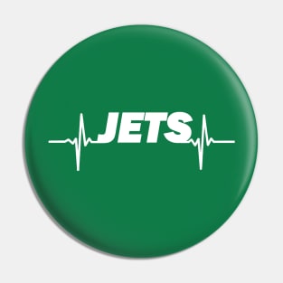 Jets heartbeat white Pin