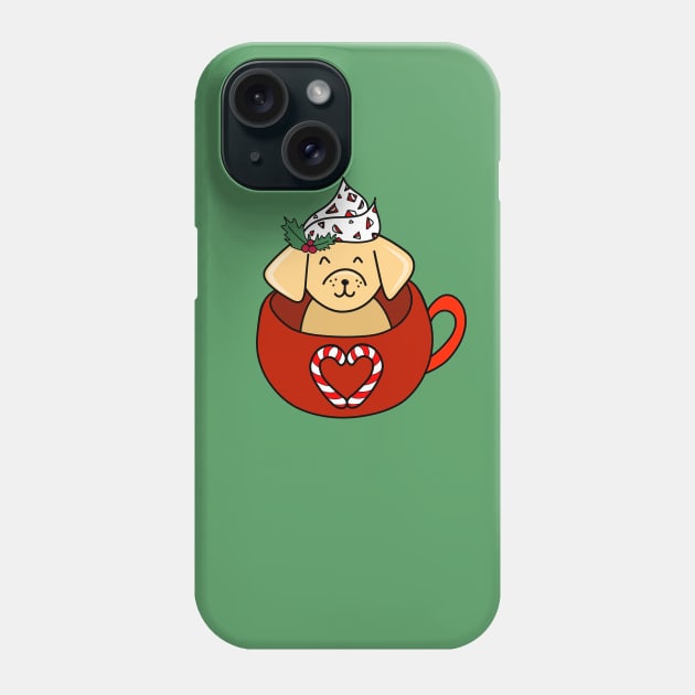 Holiday Christmas Dog with Candy Canes in a Mug, made by EndlessEmporium Phone Case by EndlessEmporium