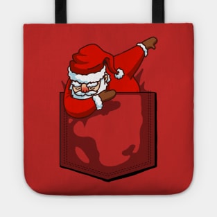 Pocket T-shirt Dabbing Santa Christmas Tshirt Dab Santa Xmas Tote