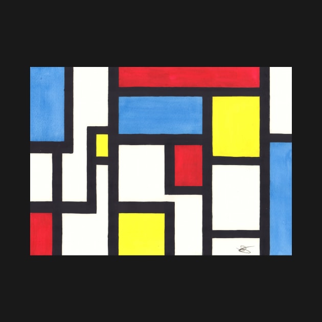 Tribute to Mondrian I by jamesknightsart