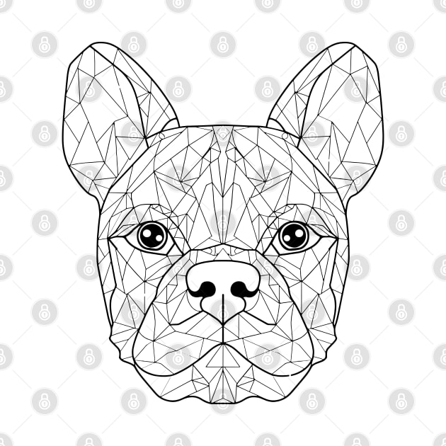 French Bulldog Essence: Geometric Line Art Interpretation by AmandaOlsenDesigns