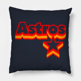 Astros and Star Retro Pillow