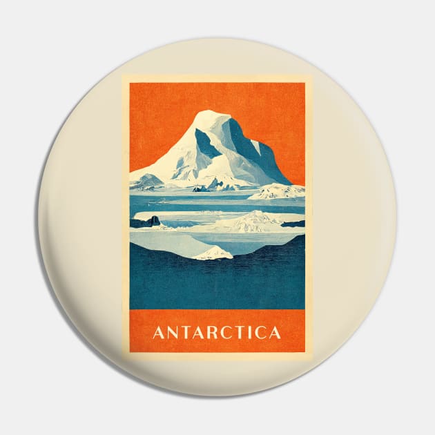 Antarctica Retro Travel Pin by Retro Travel Design