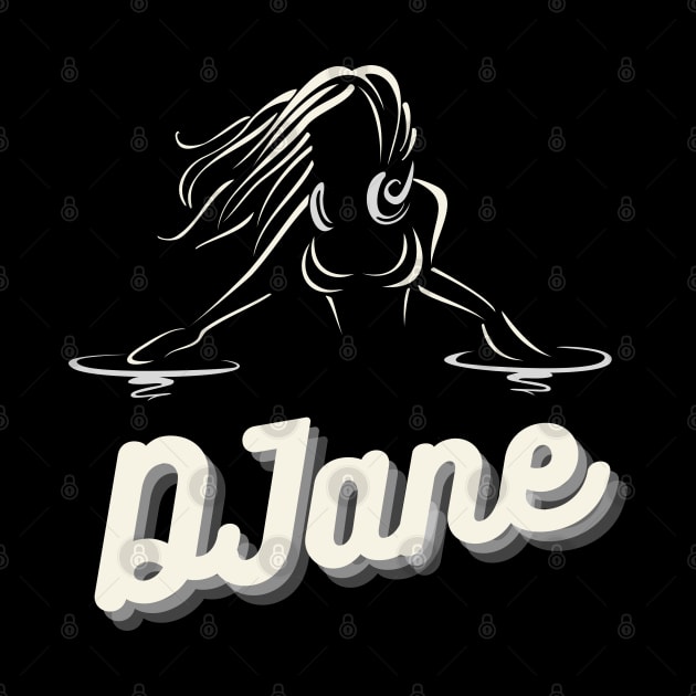 DJane DeeJay Vinyl Turntable Mixing by T-Shirt Dealer