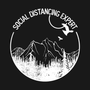 SOCIAL DISTANCING EXPERT HIKING MOUNTAINS T-Shirt