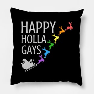 Funny Christmas Gay Pride LGBTQIA Design Pillow