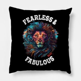 leo zodiac sign fearless Pillow