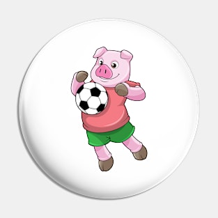 Pig at Soccer Sports Pin