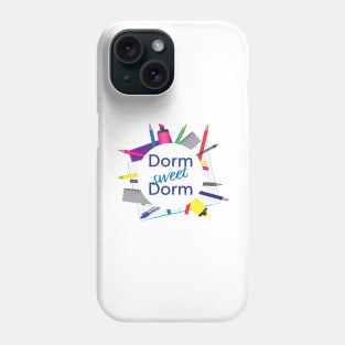 Dorm Sweet Dorm circle with school supplies Phone Case