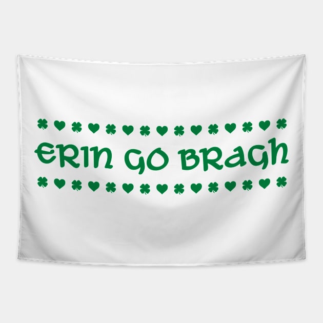 Erin Go Bragh Hearts and Shamrocks Tapestry by Stacks